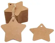 200 Pieces Christmas Star Paper Tags Kraft Paper Blank Tags Vintage Craft Hanging Tags Label Kraft Paper Wrap Tags Signs For Diy Wedding Christmas,Brown