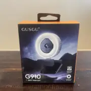 Webcam with Microphone and Ring Light. GUSGU 2K QHD, G910 Web Camera