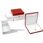6 Red Faux Leather Necklace Pendant Box Jewelry Display