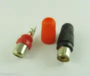 10pcs Red Black Solder Type RCA Phono Female Audio Video Cable Adapter Connector