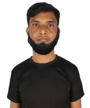 HPO Adult Men's Western Chin Curtain Style Long Beard Set | Black Color