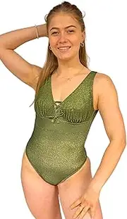 [Haute pression] Women's One Piece Swimsuit, Bright Anise, 16