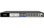 D-Link 26-Port Unmanaged PoE Switch with 24 PoE RJ45 and 2 Uplink Ports DES-F1026P-E