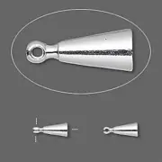 Bead End, 72 Silver Brass 6.5x4mm Cone End Beads with Loop Use with MEMORY WIRE*