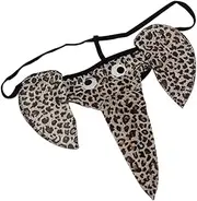 [Qichyco] Elephant Pants Briefs Men Lingerie G-String T-Back Thongs Underwear Black, Black, One Size
