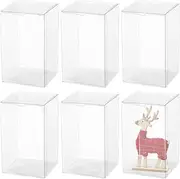 BENECREAT 30PCS 6x6x10cm Film Covered Clear Cube Wedding Favour Boxes PVC Transparent Cube Gift Boxes for Birthday, Wedding, Party Favors