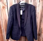 COOFANDY Men's 3 Piece Slim Fit Tuxedo Set One But Jacket & Vest Pants M Black