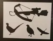 Reusable Plastic Stencil for Cross Bow Art - Pheasants, Birds, Wildlife Design