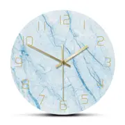 Nordic Marble Texture Printed Wall Clock Blue Home Decor Creative Living Room