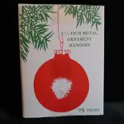 Vintage Commodore Ornament Hooks with Box 75 - 2.5" Metal Hangers - Sealed NOS