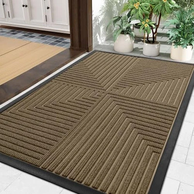 Front Door Mat Indoor Outdoor Entrance, Heavy Duty Non-Slip Rubber Doormats,