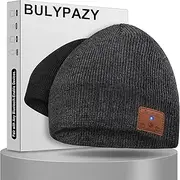 [BULYPAZY] Bluetooth Beanie Hat Men Women Gifts, Bluetooth 5.0 Wireless Music Beanie with Detachable Built-in Mic, Idea Gifts for Men/Women Outdoor Sports Valentines Day