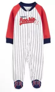 Carters Preemie Size (0-3M) One Piece Jumper Suit Daddy's Rookie Baseball Theme