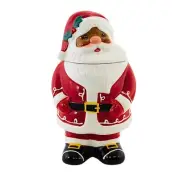 Transpac Cheery Santa Cookie Jar Holiday Jolly St. Nick