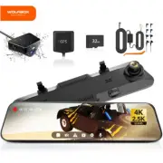 WOLFBOX G900 Free 32GB Card 4K+2.5K Front and Rear Mirror Camera Dash Cam