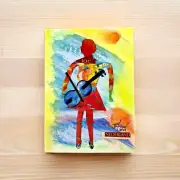 She Played The Violin - Original Nederland Stamp Surrealism Mini Art ACEO ATC