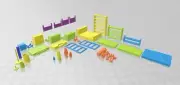 Bedroom Set - Atomic Shelter - Atom Punk - Starfinder - Cyberpunk - Science Fict