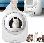 Automatic Self-Cleaning Cat Litter Box with Touch Panel, Anti-Pinch/Odor-Removal Design Automatic Cat Litter Box, All Litter Can Use, Easy Clean