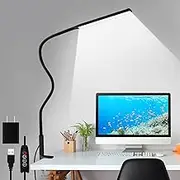 yotutun LED Desk Lamp, Swing Arm Table Lamp with Clamp, Flexible Gooseneck Task Lamp, Eye-Caring Architect Desk Light, 3 Modes 10 Brightness Levels, Memory Function Desk Lamps for Home Office, 12W