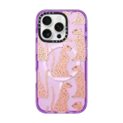 iPhone 16 Pro Impact Case MagSafe Compatible Pink Cheetahs