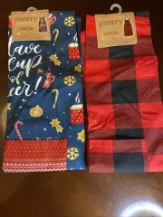 Greensource Brand Apparel Pantry Apron Aprons Lot of 2 - Winter Season Scenes