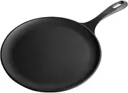 Victoria Cast Iron Comal Griddle, Round Comal Pan, Seasoned, 10.5 inch Black