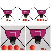 Mini Trampoline Basketball Hoop Universal Outdoor Basketball Stand Rose Red