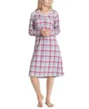 Muk Luks Printed Butter-Knit Long Nightgown