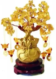Feng Shui Citrine Money Tree/Chinese Dragon Fortune Crystal (Gold)