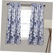 Cynthia Jacobean Darkening Window Curtains Set 52"W x 63"L (Pack of 1) Blue