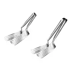 Flipper Spatula with Tong Easy Grip Flip Spatula for Steak Pizza Pies Bread