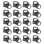 20Pcs 20mm Key Fob Hardware with Keychain Ring for Webbing Black