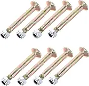TINEASUR 8pcs Awning Pole Long Screws Metric Bolts Machine Nuts No Drill Curtain Rod Brackets Flat Washers for Screws Automotive Parts Accessories Awning Rafter Locking Parts Silver Metal
