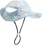 Dog Sun Hat | Adjustable Fisherman's Hat for Cats - Adjustable Drawstring Cat Sunbonnet with Ear Holes Breathable Sun Protection Pet Accessories for Terriers & Travel