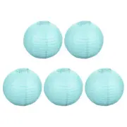 5 Pcs 12" Paper Lanterns Round Hanging Chinese/Japanese Decor Light Blue