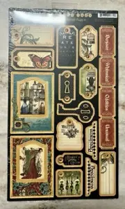 Graphic 45 *OLDE CURIOSITY SHOPPE* CHIPBOARD TAGS 2 RETIRED New 4500437
