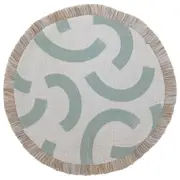 Round Placemat-Coastal Fringe-Muse Seafoam-40cm