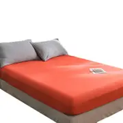 Nevenka Cotton Sheets Mattress Dustproof Protective Cover Fabric Bedding-ChiliRed