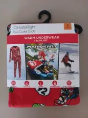 ClimateRight Cuddl Duds MarioKart Boys Warm Underwear Set Size M 8/10