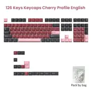 126 Key Caps Double Shot PBT Cherry Keycaps Mechanical Keyboard Wireless for MX