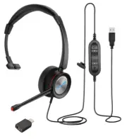 UC/Teams USB-A/C Office corded headset with noise cancelling microphone