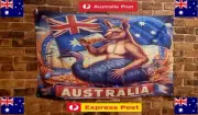 Australian Art Flag Kangaroo VB Aboriginal Anzac Day Lest We forget 150x90cm NEW