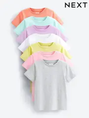 Multi Pastel Plains T-Shirts 7 Pack (3-16yrs) (670540) | $48 - $74