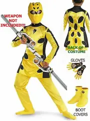Power Rangers Jungle Fury Delux 4-6 Yellow Cheetah Costume Gloves Boot cover New