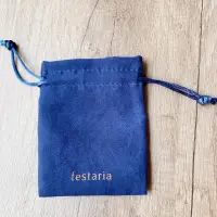 在飛比找蝦皮購物優惠-《保證全新》festaria Tokyo質感寶藍色絨布首飾袋