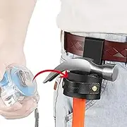Compuda Hammer Holder Genuine Leather Tool with Tape Measure Clip for Tape Measure, Pencil and Screwdriver (Hammer Holder)