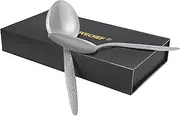 CREATIVECHEF Kunz Stainless Steel Basting Spoons, 18/10 Stainless Steel, Dinner Serving Spoons (Silver)