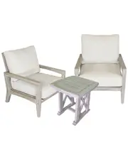 Courtyard Casual Surf Side Teak 3pc Bistro Set