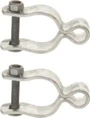 2 Pack Chain Link Fence Frame Gate Post Female Hinge with Bolts and Nuts (1-7/8