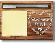 Patient Access Squad Sticky Note Holder, Patient Access Team Gifts, Thank You Gifts for Front Desk, Medical Office Staff Accessories, Wooden Sticky Note Pad Holder for Healthcare Workers WPP75